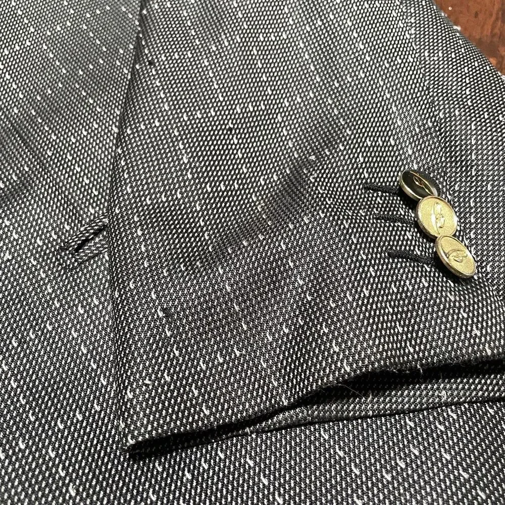 VTG BRIONI Augusto 100% Silk Blazer Jacket Sz 46 R Grey Luxury Tweed Sport Coat